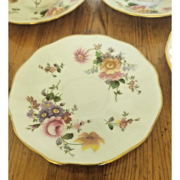 Vintage Royal Crown Derby "Derby Posies" Demitasse Cups & Saucer set of 5 - Picture 4 of 16
